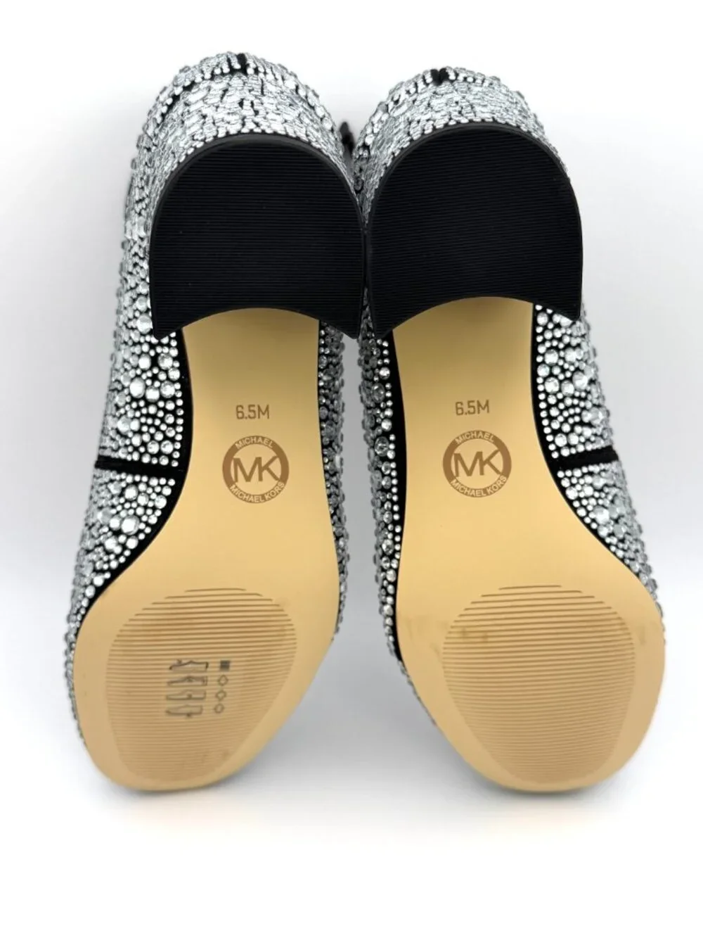 Michael Kors Perla Women's Black Crystal Embellished Ankle Strap Pumps US 6.5 M